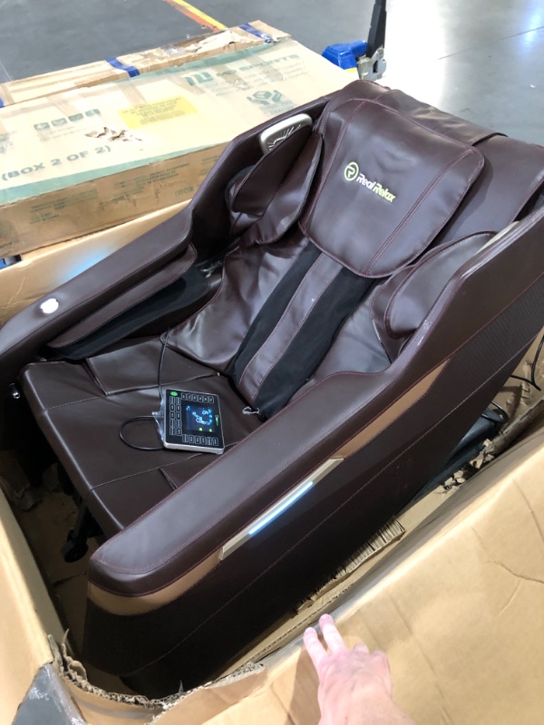 Photo 3 of (READ FULL POST) **TRUCK/TRAILER PICK UP ONLY, MISSING PARTS** Real Relax Massage Chair Favor-06, Full Body Zero Gravity SL-Track Shiatsu Massage Recliner Chair with APP Control, Brown
