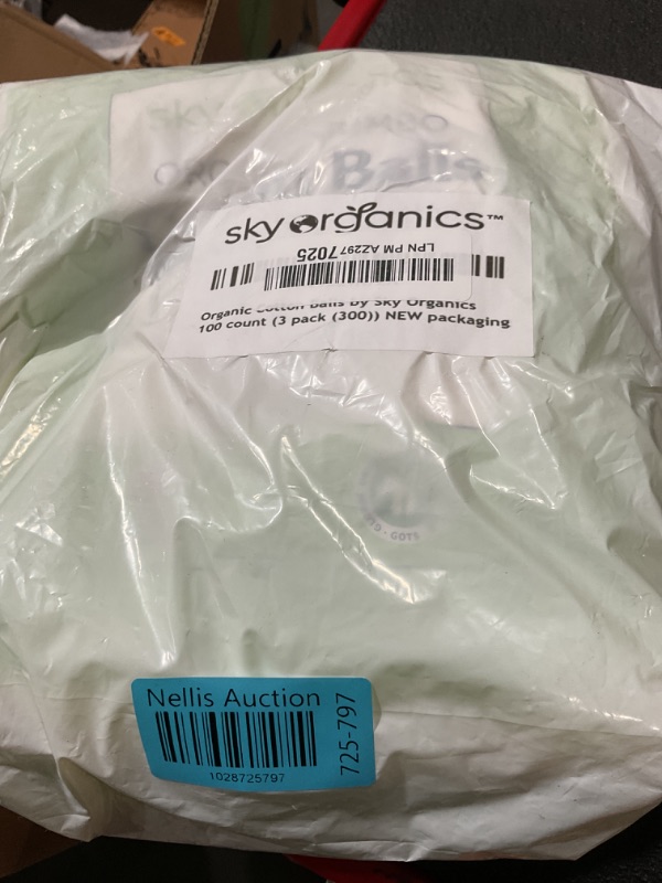 Photo 3 of (READ FULL POST)  (2 OF 3 BAGS) Sky Organics Organic Jumbo Cotton Balls for Sensitive Skin, 100% Pure Organic Cotton Sustainably Grown, Chlorine Free, Hypoallergenic, Ultra-Soft and Absorbant for Beauty & Personal Care, 300 ct.