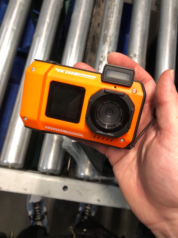 Photo 2 of (READ FULL POST) 33FT Underwater Camera 4K 48MP Waterproof Camera Rugged Dustproof Shockproof, Autofocus Selfie Dual-Screen Underwater Camera for Snorkeling Diving Sport Floatable Digital Camera with 64GB Card(Orange)