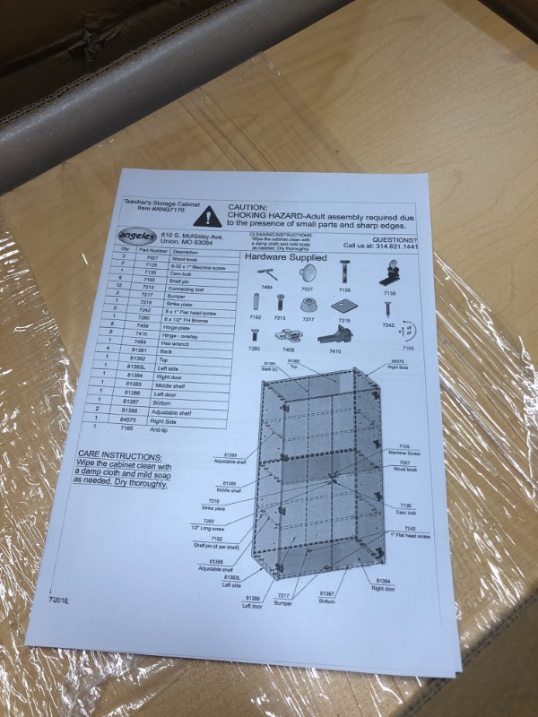 Photo 4 of ***DAMAGED - SCRATCHED AND SCRAPED - SEE PICTURES - LIKELY MISSING PARTS - UNABLE TO VERIFY FUNCTIONALITY***
Angeles Value Line Teacher's Storage Cabinet, Locking Supply Cabinet, Teacher's Cabinet With Adjustable Shelves,Wooden