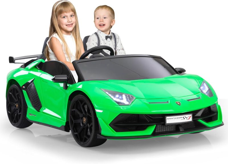 Photo 1 of ***STOCK PHOTO FOR REFERENCE ONLY***
2-Seater Ride on Car 24V Electric Lamborghini for Kids High Speed 13km/h Drift Sports Car with PU Leather Seats w/Adjustable Safety Belt, 2 Speeds Mode, Music, Gifts for Children