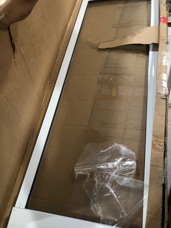 Photo 2 of ***USED - MISSING HARDWARE - UNABLE TO VERIFY FUNCTIONALITY - SEE PICTURES***
PetSafe 1-Piece Sliding Glass Pet Door for Dogs & Cats - Adjustable Height 75 7/8" to 80 11/16" X-Large, White, No-Cut White X-Large