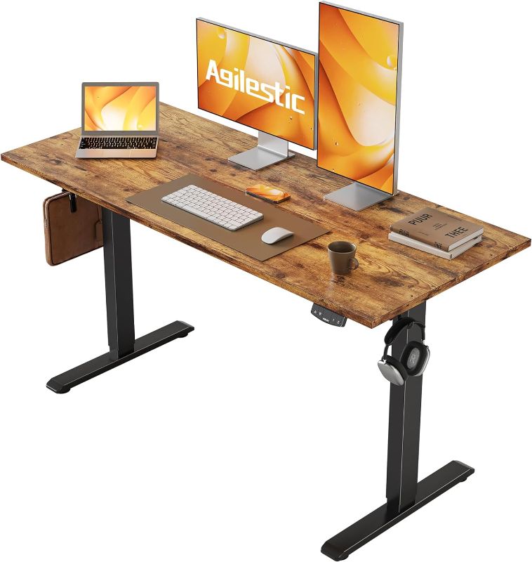 Photo 1 of 
Agilestic Electric Standing Desk, 48 x 24 Inches Height Adjustable Desk, Sit Stand up Desk for Work Office Home, Ergonomic Rising Computer