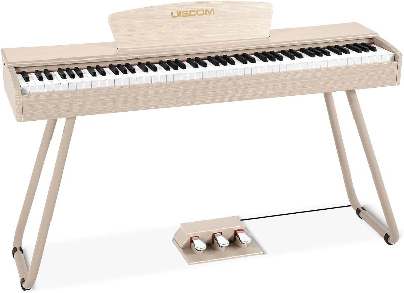 Photo 1 of 
UISCOM 88 Key Weighted Keyboard Piano - Beginner Digital Piano Full Size Multi-Functional Wooden Electric Keyboard with Portable Stand