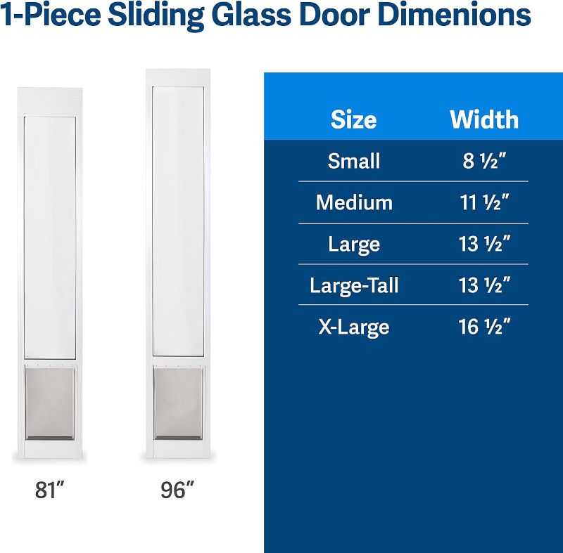 Photo 4 of (READ FULL POST) PetSafe Doggy Door for Sliding Glass Doors, Large Dog Pet Door for Sliding Glass Door, Aluminum Patio Panel Insert, Adjustable Height 75 7/8" to 81", Doggie Door for Sliding Door (White)
