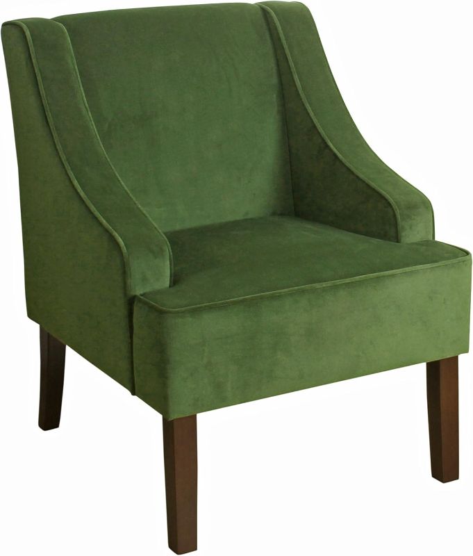 Photo 1 of 
HomePop Velvet Swoop Arm Living-Room-Chairs, Dark Green