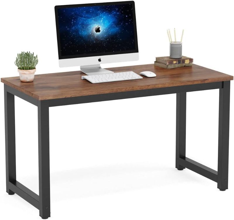 Photo 1 of 
Tribesigns Modern Simple Computer Desk, 47 inch Vintage Office Desk Computer Table, Study Writing Study Desk Workstation for Home Office, Rustic Brown