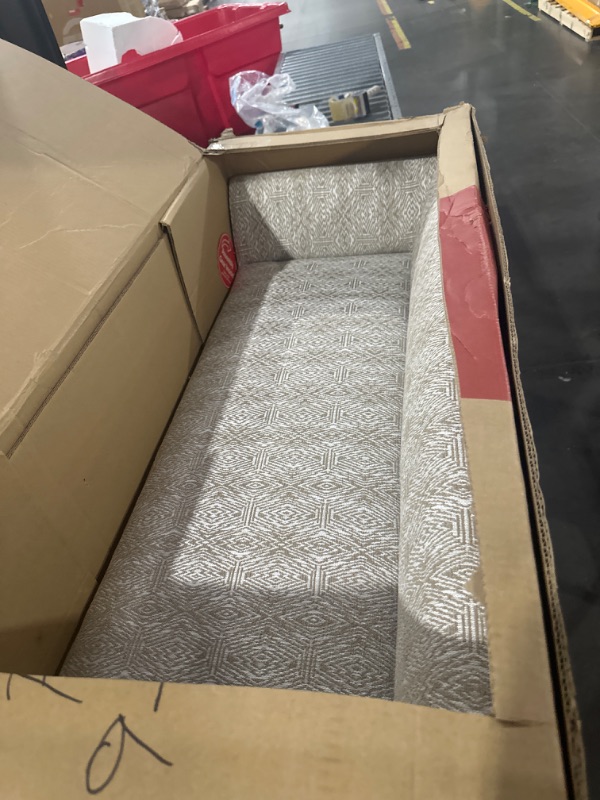 Photo 2 of ***SEE NOTES*** Madison Park Welburn Upholstered Entryway Accent Bench with Back, Nailhead Trim, Padded Seat Mid-Century Bed End Bench for Bedroom, Indoor Seating 49.5" W x 19.25" D x 23" H, Taupe Multi