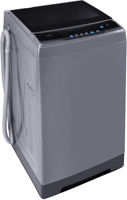 Photo 1 of ***DAMAGED - BROKEN FOOT - SEE PICTURES - POWERS ON - UNABLE TO TEST FURTHER - LIKELY MISSING PARTS - NO PACKAGING***
COMFEE’ 1.6 CU.FT Portable Washing Machine, 11lbs Capacity Fully Automatic Compact Washer with Wheels, 6 Wash Programs Laundry Washer wit