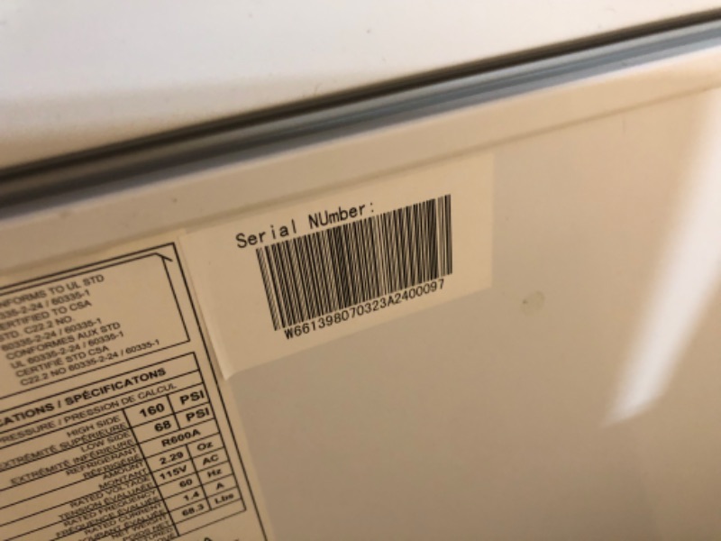 Photo 5 of ***NONREFUNDABLE - THIS SALE FINAL - FOR PARTS ONLY - SEE COMMENTS***
West Bend WB0700CFMW Chest Freezer with Adjustable Temperature Control, Free-Standing with Single Flip-Up Lid, Manual Defrost with Drain Perfect for Homes, Garages, Basements, 7-Cu.Ft, 