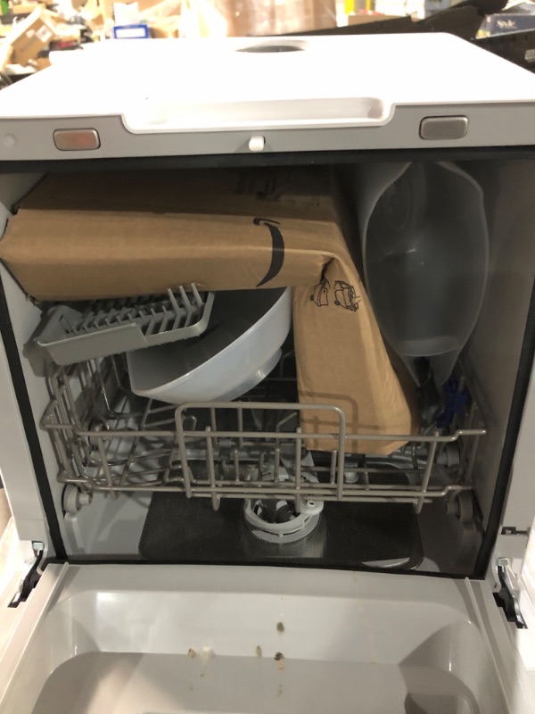 Photo 3 of **NON-REFUNDABLE** (PARTS) COMFEE' Countertop Dishwasher, Portable Dishwasher with 6L Built-in Water Tank, Mini Dishwasher with More Space Inside, 7 Programs, UV Hygiene& Auto Door Open, for Apartments, Dorms& RVs, White