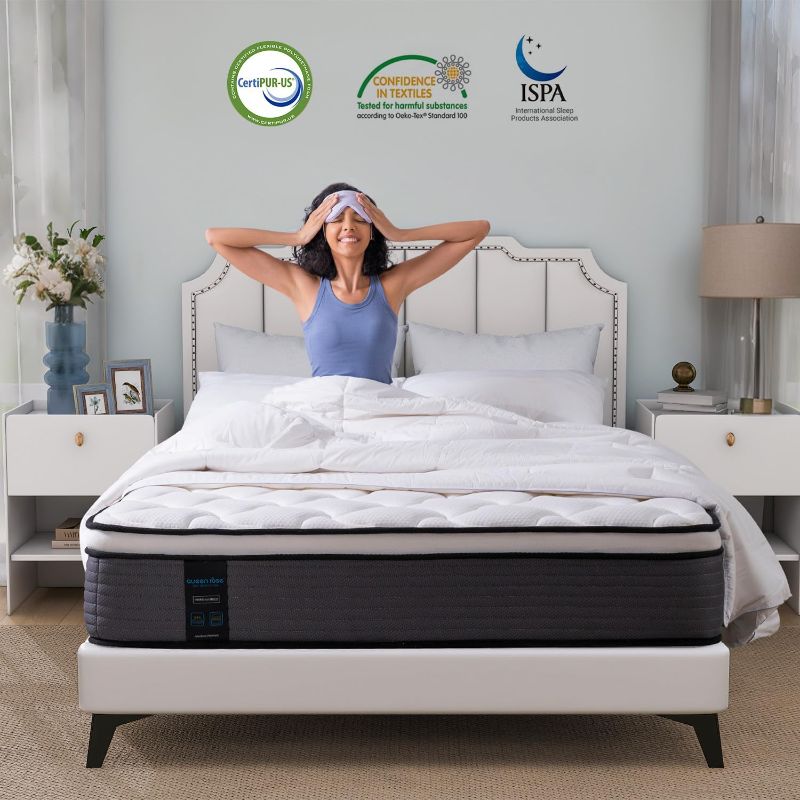 Photo 1 of ***TRUCK/TRAILER PICKUP ONLY - HEAVILY USED AND DIRTY - FRAYED - NO PACKAGING - SEE PICTURES***
Queen Mattress, 10 Inch Queen Size Hybrid Mattress in a Box, Gel Memory Foam & Individually Pocket Innerspring Bed Mattress, Medium Firm CertiPUR-US Certified 