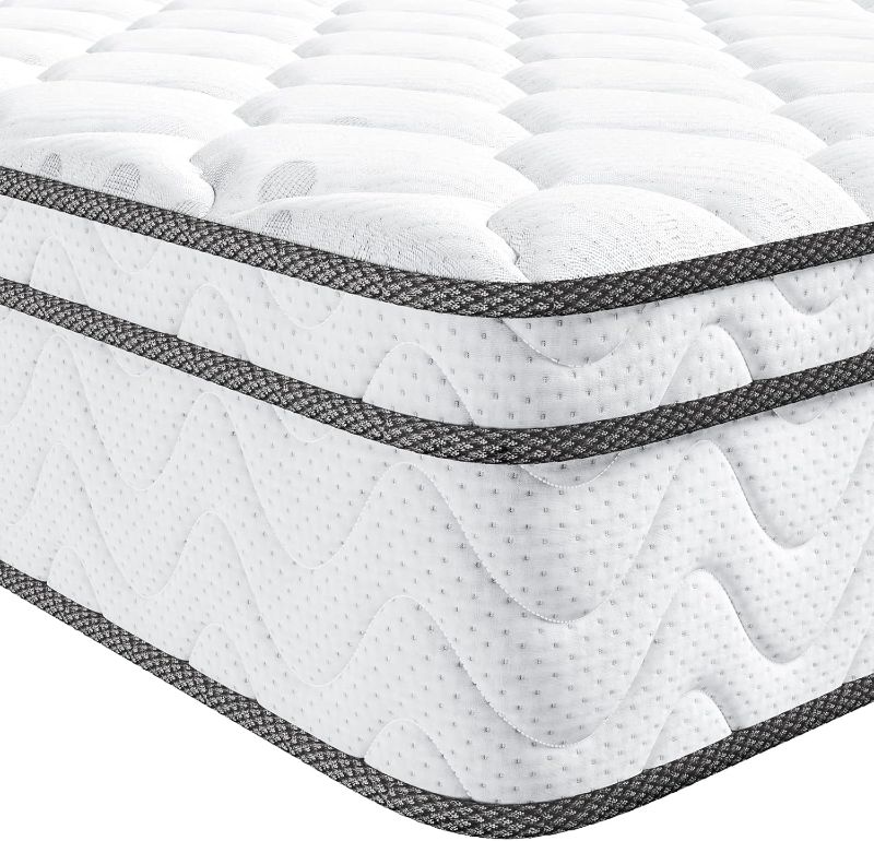 Photo 1 of 
Vesgantti Queen Mattress, 10 Inch Hybrid Mattress with Memory Foam & Pocket Spring, Ergonomic Design for Pressure Relief, Medium Firm