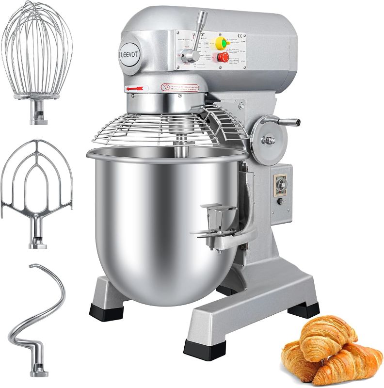 Photo 1 of 
LEEVOT Commercial Food Mixer 30Qt with 3-Speed Adjustment, 1250W Commercial Mixer with Timer, Heavy Duty. Commercial Dough Mixer with Stainless