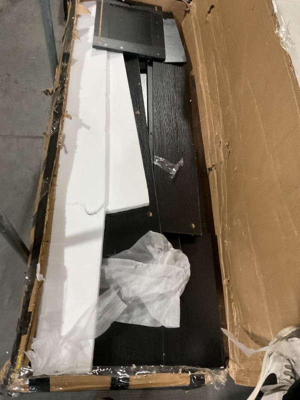 Photo 1 of **NONREFUNDABLE, MAJOR DAMAGE, PARTS ONLY, NO INSTRUCTIONS**DWVO L Shaped Desk with File Drawer, 60" Corner Computer Desk with Power Outlets, Home Office Desk with Monitor Stand & Storage Shelves & File Cabinet, Black