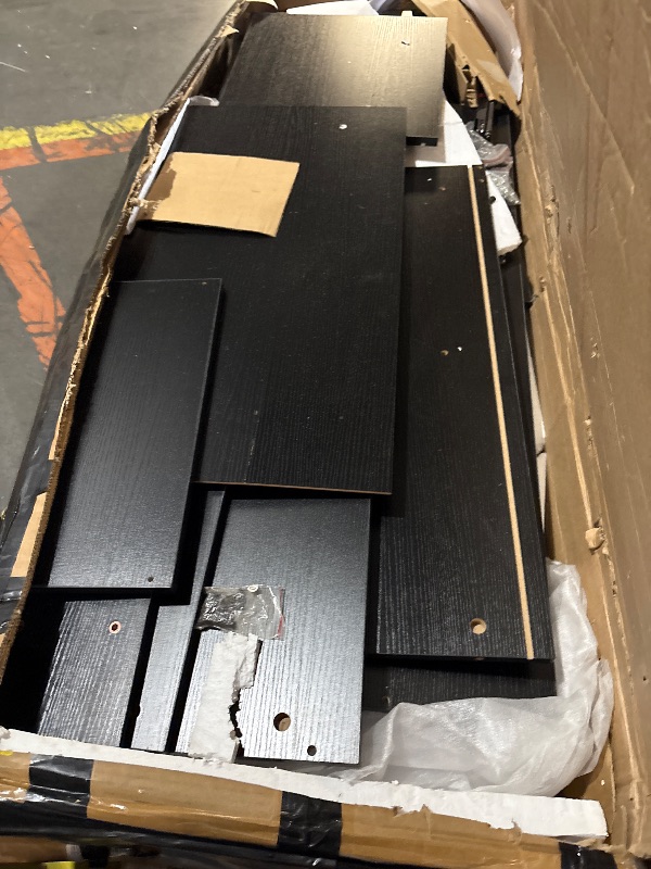 Photo 1 of **NONREFUNDABLE, MAJOR DAMAGE, PARTS ONLY, NO INSTRUCTIONS**DWVO L Shaped Desk with File Drawer, 60" Corner Computer Desk with Power Outlets, Home Office Desk with Monitor Stand & Storage Shelves & File Cabinet, Black