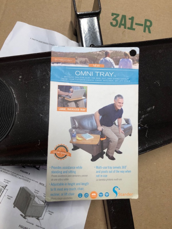 Photo 5 of ***USED - LIKELY MISSING PARTS - UNABLE TO VERIFY FUNCTIONALITY***
Stander Omni Tray Table, Adjustable Recliner Swivel TV Tray with Standing Handle for Adults, Seniors, and Elderly, Bamboo Laptop Desk for Chairs and Couches, Mobility Aid Sit and Stand Lif