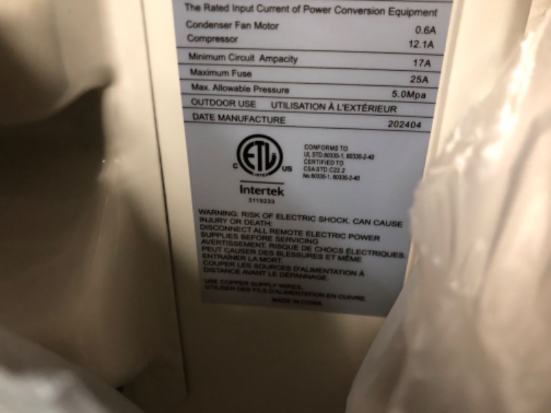 Photo 7 of ***MISSING UNIT***
Senville LETO Series Mini Split Air Conditioner Heat Pump, 12000 BTU 110/120V, Inverter, Works with Alexa, SEER2 20.8, 1 Ton, White White 12000 BTU 110/120V