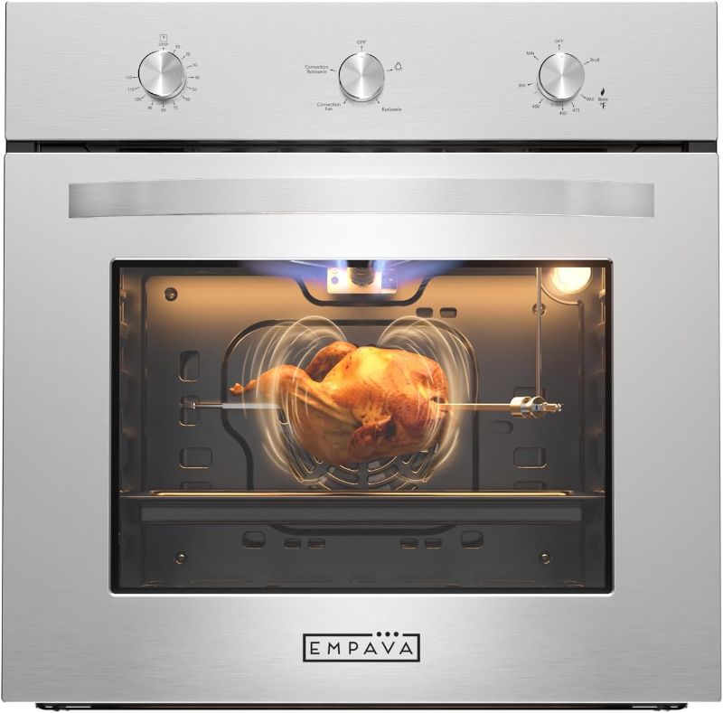 Photo 1 of ***TRAILER/ PICKUP TRUCK PICKUP ONLY*** Empava 24 inch Electric Single Wall Oven 2.5 Cu.ft Stainless Steel with Basic Broil Bake Functions Mechanical Knobs Control, 24WOE40L, Silver