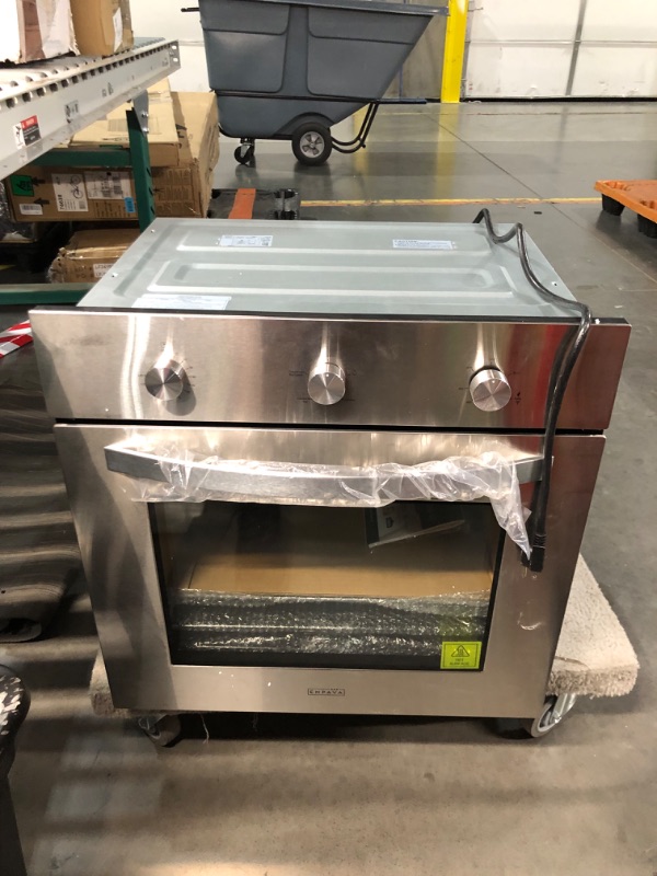 Photo 3 of ***USED - NO PACKAGING - UNABLE TO TEST - SEE COMMENTS***
Empava 24 in. 2.3 cu. Ft. Single Gas Wall Oven Bake Broil Rotisserie Functions with Mechanical Controls-Built-in Timer-Convection Fan in Stainless Steel, Silver, Gas Wall Oven Dimensions: 23.42 in.