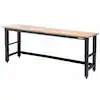 Photo 1 of ****TRUCK/TRAILER PICKUP ONLY*** 
8 ft. Adjustable Height Solid Wood Top Workbench in Black for Ready to Assemble Steel Garage Storage System