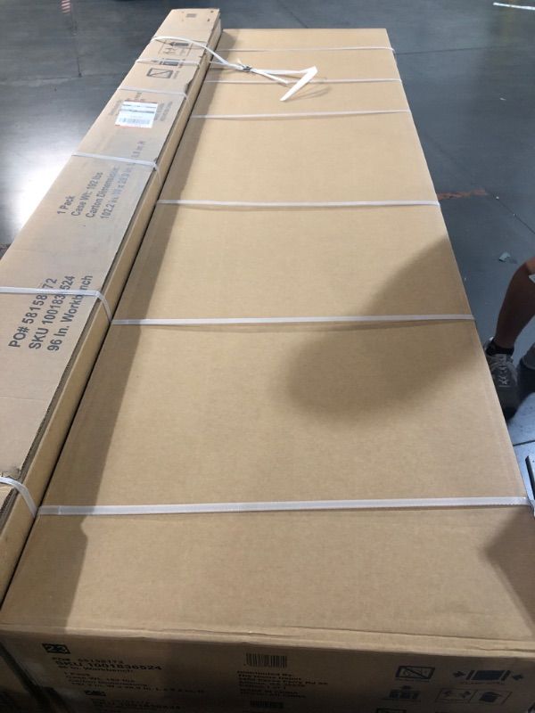 Photo 1 of ****TRUCK/TRAILER PICKUP ONLY*** 8 ft. Adjustable Height Solid Wood Top Workbench in Black for Ready to Assemble Steel Garage Storage System