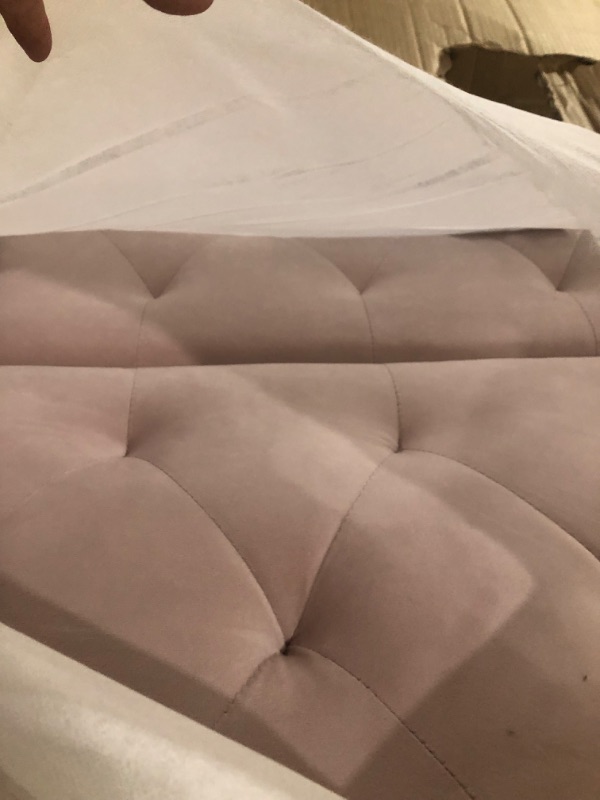 Photo 2 of 
24KF Pink Velvet Upholstered Queen Size Headboard Full Size Headboard,Tufted Headboard for Queen Bed Full Bed,Modern Vertical Channel Design with Curved