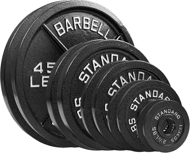 Photo 1 of 
Steel Olympic Plates 175LB Set - 2 inch Olympic Hammertone Coated 2x 2.5lb, 5lb, 10lb, 25lb, & 45lb for Weight Lifting Training