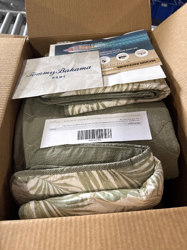 Photo 3 of 
Tommy Bahama Home | Costa Sera Collection | Soft and Breathable, Quilt Bedpsread Coverlet, Pre-washed for Added Softness, King, White Queen