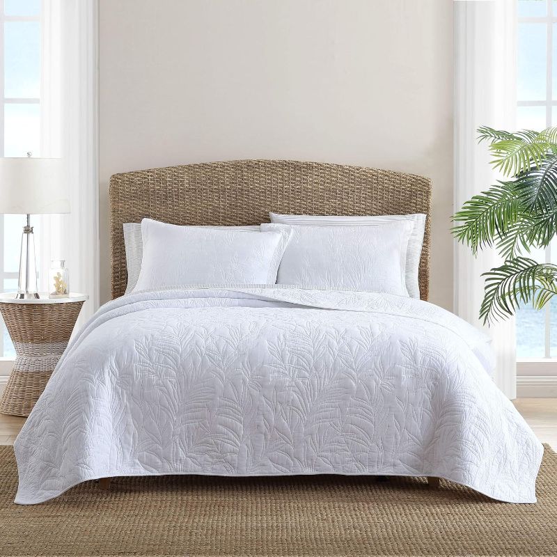 Photo 1 of 
Tommy Bahama Home | Costa Sera Collection | Soft and Breathable, Quilt Bedpsread Coverlet, Pre-washed for Added Softness, King, White Queen