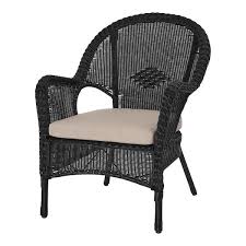 Photo 1 of  Hampton Bay Rosemont Stackable Black Steel Wicker Outdoor Patio Lounge Chair with Putty Tan Cushion