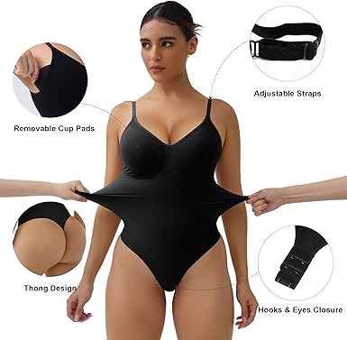 Photo 1 of **CLEAN BEFORE USE**
SHAPERX Bodysuit for Women Tummy Control Shapewear Seamless Sculpt Body Shaper with Removable Pads 3xl/4xl