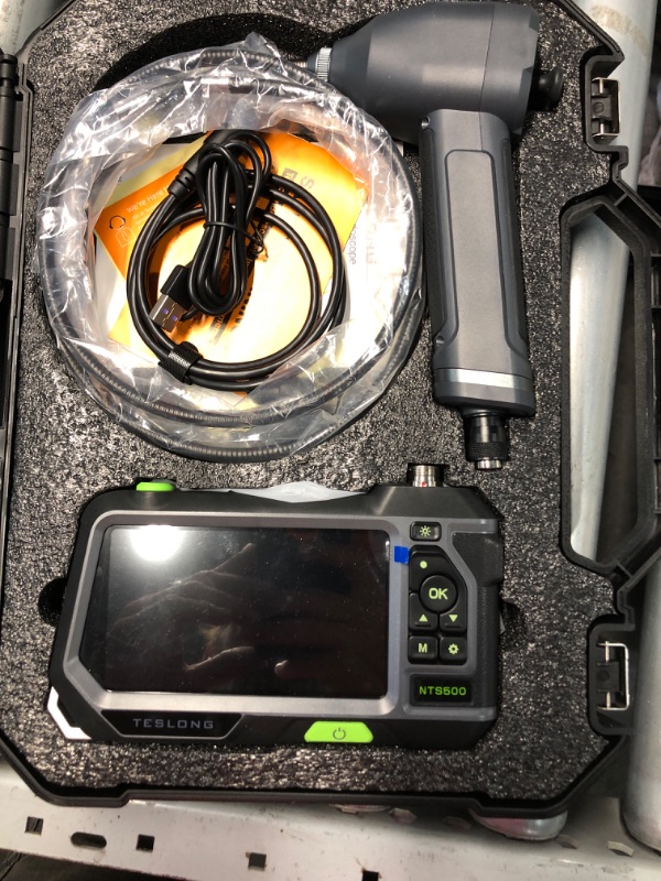 Photo 2 of (FOR PARTS NON REFUNDABLE)
360 Articulating Borescope with 5'' Monitor, Teslong Mechanics Inspection Camera with 4-Way Joystick Articulation, HD Steerable Endoscope with Light, See in Wall Engine Hole Camera (0.24inch-5FT)