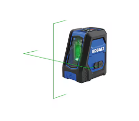 Photo 1 of **MISSING CHARGER**
Kobalt 100-ft Green Self-Leveling Cross-line Laser Level
