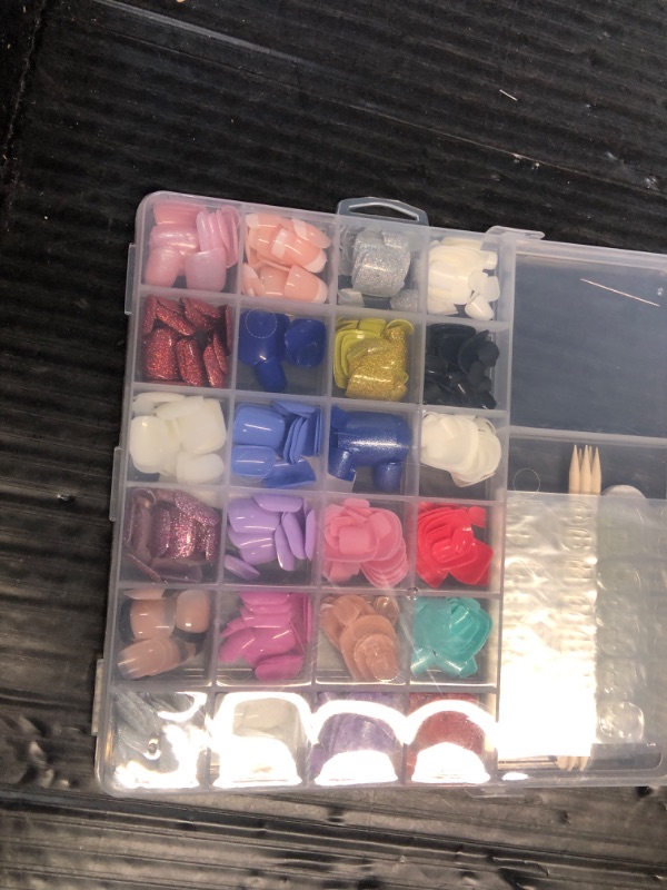 Photo 2 of (READ FULL POST) FANDAMEI 24 Color Press on Nails, 12 Color Press on Nails for Fingernail, 12 Color Press on Toenails for Feet, Press on Nails Short with Press on Toenails Short Kit. Natural Fit Lightweight Fake Nails