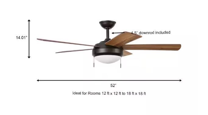 Photo 4 of ***USED - LIKELY MISSING PARTS - UNABLE TO VERIFY FUNCTIONALITY***
Hampton Bay Claret 52 in. Indoor Oil Rubbed Bronze Ceiling Fan with Light Kit, (SW20006 ORB)