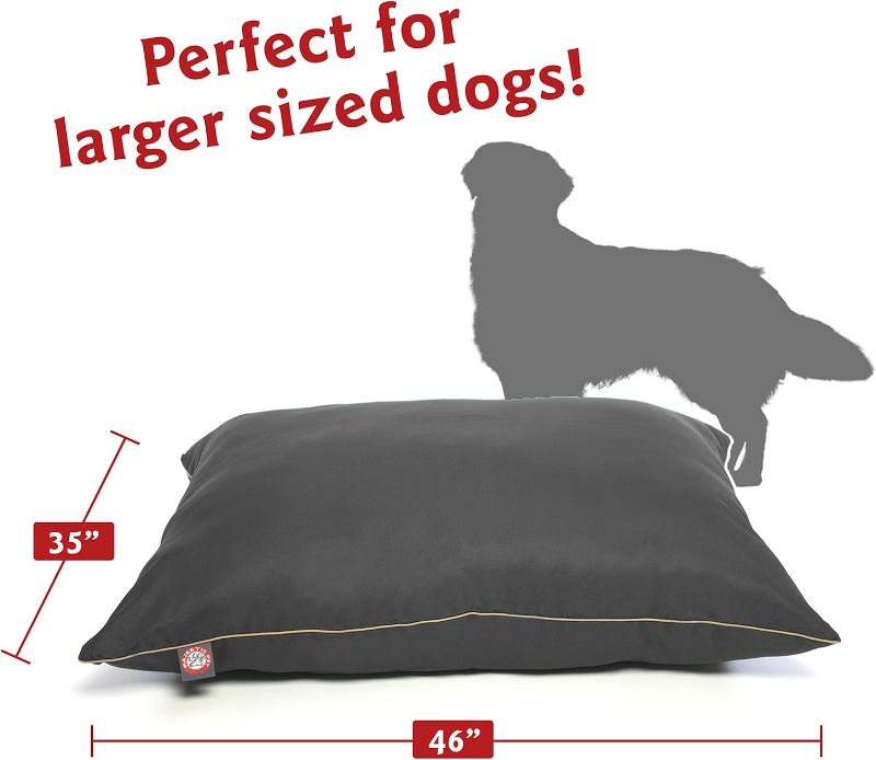 Photo 4 of (READ FULL POST) Majestic Pet Rectangle Large Dog Bed Washable – Non Slip Comfy Pet Bed – Dog Crate Bed Super Value Pillow Dog Bed – Dog Kennel Bed for Sleeping - Dog Bed Large Breed 46 x 35 Inch – Solid Khaki