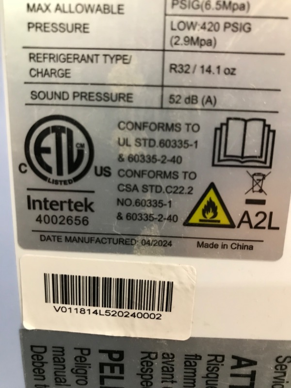 Photo 4 of ***USED - MISSING PARTS - SEE COMMENTS***
AIRO COMFORT Portable Air Conditioner 14000 BTU for Room 700 sq. ft, Floor Standing AC Unit with Remote Control & DYI Installation Kit