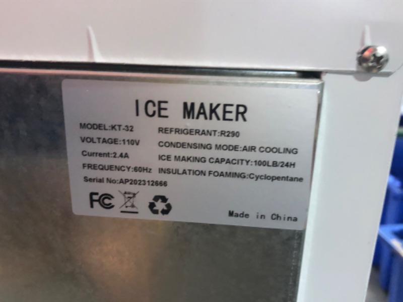 Photo 2 of ***STOCK PHOTO FOR REFERENCE ONLY - ACTUAL ITEM MAY DIFFER - UNTESTED - SEE COMMENTS***
Yiwa Commercial Ice Maker Machine, 80lb Upgrade Stainless Steel Ice Machine, KT-32
