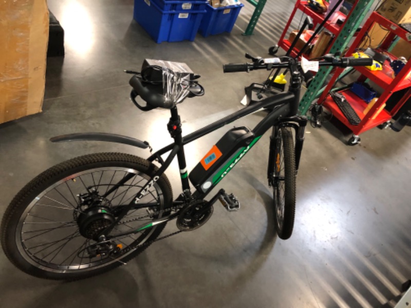 Photo 4 of ***USED - NO PACKAGING POWERS ON - UNABLE TO TEST FURTHER - SEE PICTURES - NO BIKE LOCK INCLUDED - KEY BENT***
HEZZO Electric Bike, Electric Bike for Adults 350/750W Ebikes 26" Electric Mountain Bike Shimano 21 Speed Gears Electric Bicycle with 36V 10.4Ah