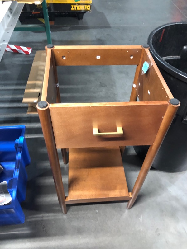 Photo 4 of (READ FULL POST) Modway Zaire 18” Mid-Century Bathroom Vanity Washstand in Walnut Black