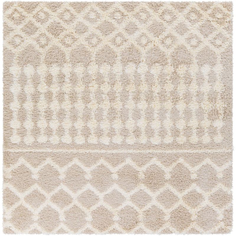 Photo 1 of ***USED - DIRTY - NO PACKAGING***
6'7"x6'7" Square Pinnacle Shag Global Rug Cream - Artistic Weavers