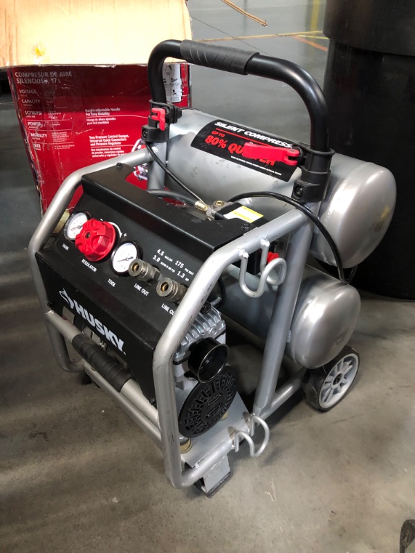 Photo 9 of ***NONREFUNDABLE - THIS SALE FINAL -  PARTS ONLY - SEE COMMENTS***
Husky 4.5 Gal. 175 PSI Portable Electric Quiet Air Compressor