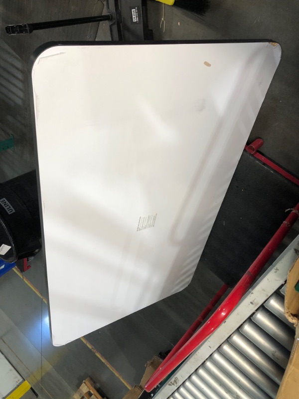 Photo 1 of ***DAMAGED CORNER - SEE PICTURES - NO PACKAGING - TABLETOP ONLY - NO LEGS***
Dry Erase Rectangular Tabletop, White, with Black Edge, Rounded Corners