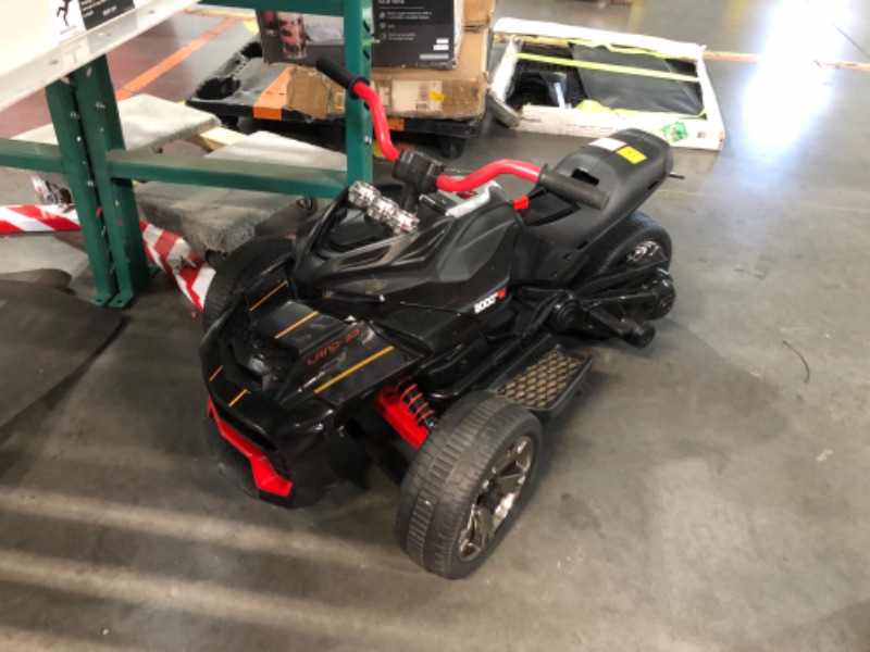 Photo 2 of ***USED - NO PACKAGING - MISSING POWER CORD - UNABLE TO TEST - SEE PICITURES***
Hetoy 12V Kids Ride on Toy for Kids, Ride On Car w/Parent Remote, 2x55W Powerful Engine 7MPH Battery, 3 Wheelers Electric Vehicle, LED Lights, 2 Speeds, EVA Tire, Music, USB (