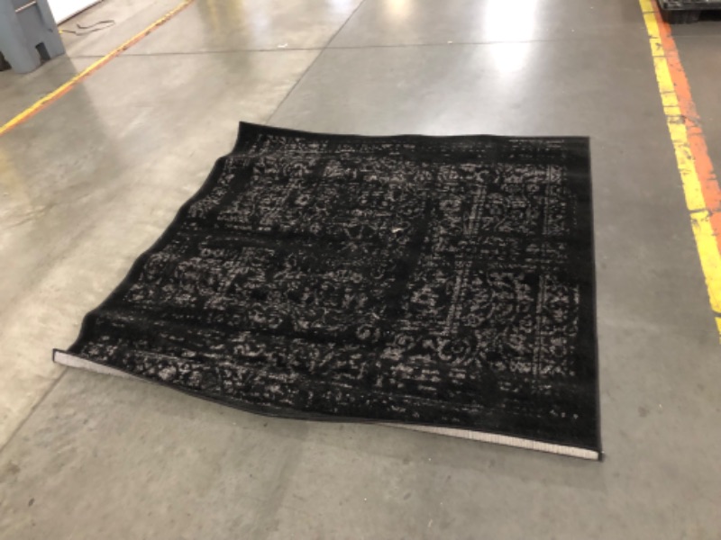 Photo 5 of ***USED - DIRTY - NO PACKAGING***
nuLOOM Arlena Vintage Traditional Area Rug - 6 Foot Square Area Rug Modern/Contemporary Black/Grey Rugs for Living Room Bedroom Dining Room Kitchen