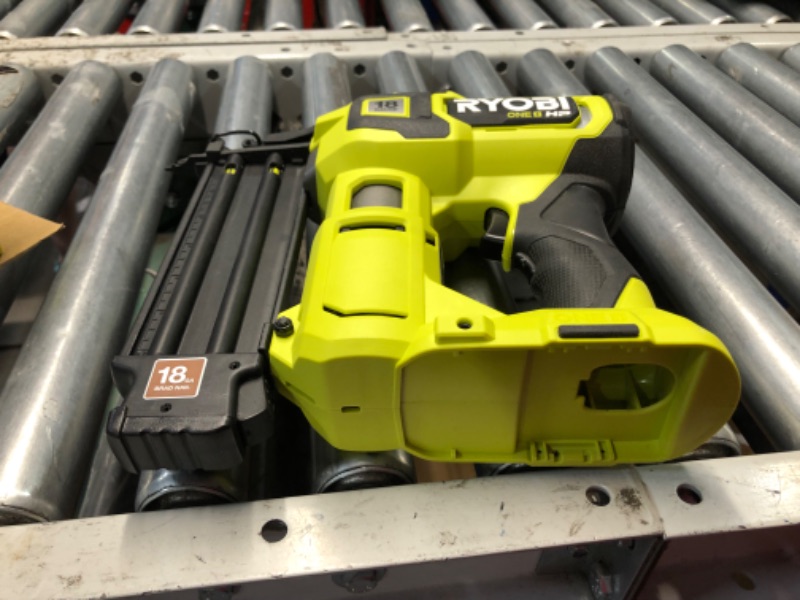 Photo 5 of ***USED - MISSING RUBBER TIP - SEE PICTURES - UNABLE TO TEST***
RYOBI ONE+ HP 18V 18-Gauge Brushless Cordless AirStrike Brad Nailer (Tool Only)