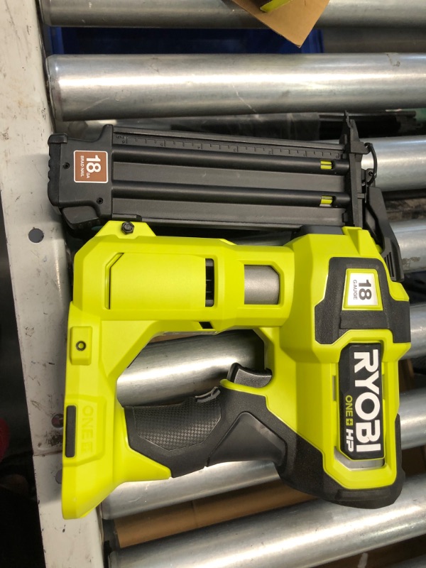 Photo 6 of ***USED - MISSING RUBBER TIP - SEE PICTURES - UNABLE TO TEST***
RYOBI ONE+ HP 18V 18-Gauge Brushless Cordless AirStrike Brad Nailer (Tool Only)