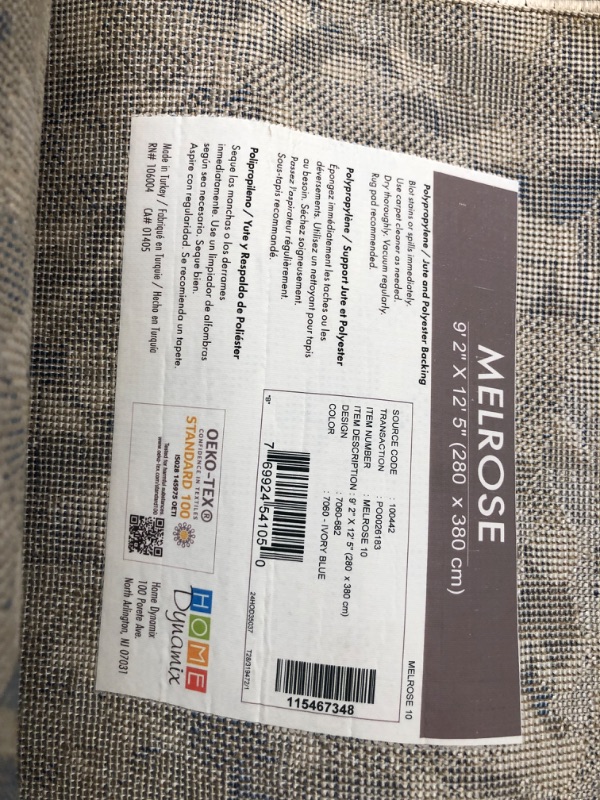 Photo 6 of ***MAJOR DAMAGE - HUGE TEAR - SEE PICTURES - NO PACKAGING - VERY DIRTY***
Melrose Audrey Ivory/Blue 9 Ft. X 12 Ft. Medallion Area Rug