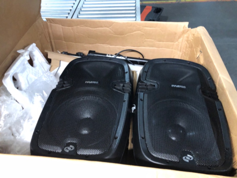 Photo 7 of ***USED - LIKELY MISSING PARTS - UNABLE TO VERIFY FUNCTIONALITY***
Pyle Wireless Portable PA system - 1000W High Powered Bluetooth Compatible Active + Passive Pair Outdoor Sound Speakers w/ USB SD MP3 AUX - 35mm Mount